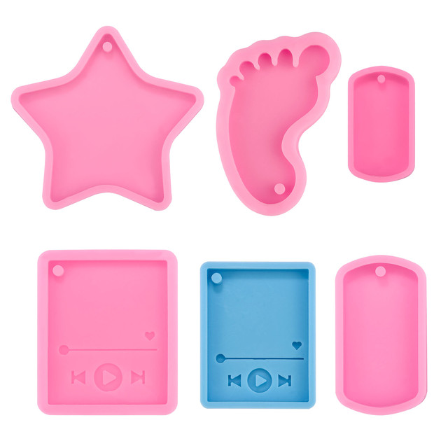 DIY Silicone Mold Shiny Star Shape Silicone Resin Keychain Molds - Epoxy  Molds - Silicon Rubber Mold Making Keyring